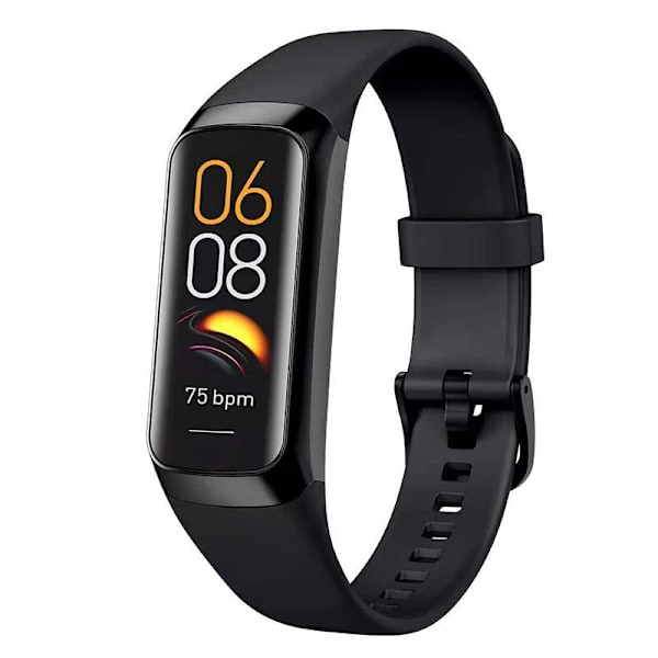 Fitness Tracker, Pulsmåler, Skridttæller, Søvn, Kalorie Tracking, 1,1\" AMOLED Touch Farveskærm, Vandtæt Skridttæller til Android iPhone Black