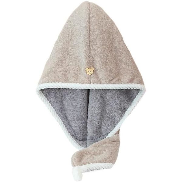 Snabbtorkande mössa för kvinnor - Enfärgad superabsorberande turban (färg: brun)