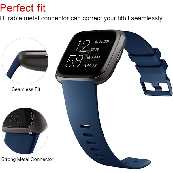 Silikone Justerbar Rem - Udskiftningsarmbånd til Fitbit Versa 2