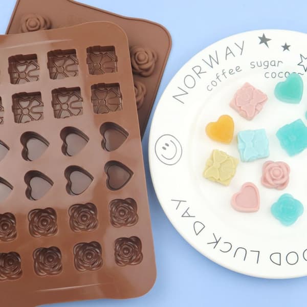 2 stk. chokoladeforme, chokoladeforme, 24 hulrum, silikoneforme, non-stick form til chokolade, 3D silikoneform til kage, chokolade