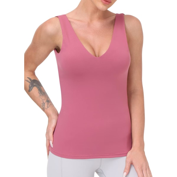 Workout Tops for Women Yoga Tank Tops with Built in Bra Wirefree Padded Yoga