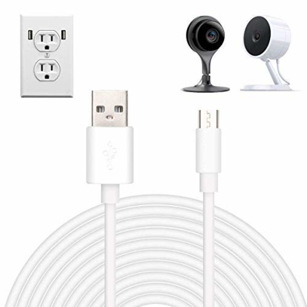 2-pack 25ft Micro USB-strömkabel, Micro USB till USB-laddningskabel