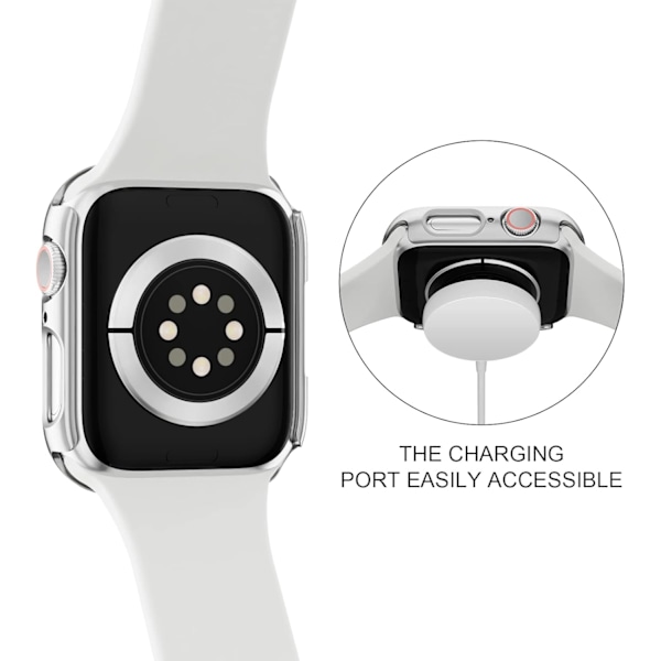 2-pack Kompatibel med Apple Watch Series 10 Skärmskydd Fodral 42mm, Hårt PC Ultratunt Fullt Stötsäkert Skydd för Apple Watch 10 42mm Tillbehör