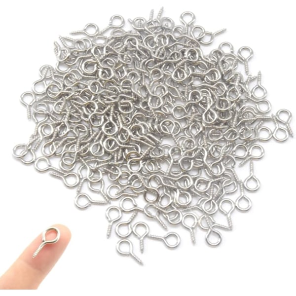 Små skruvöglor stifthake, 300 stycken ögleskruvstift 5 x 10 mm