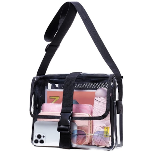 Rymlig innerficka genomskinlig crossbody-väska