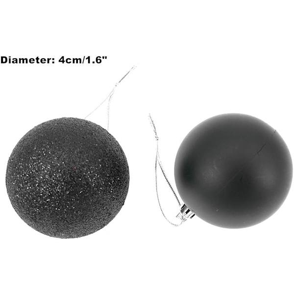24 st julgranskulor, 1,6 tum krossäkra blandade plastkulor