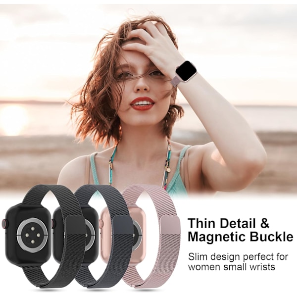 3-pack tunna metallband som är kompatibla med Apple Watch -band 38 mm 42 mm