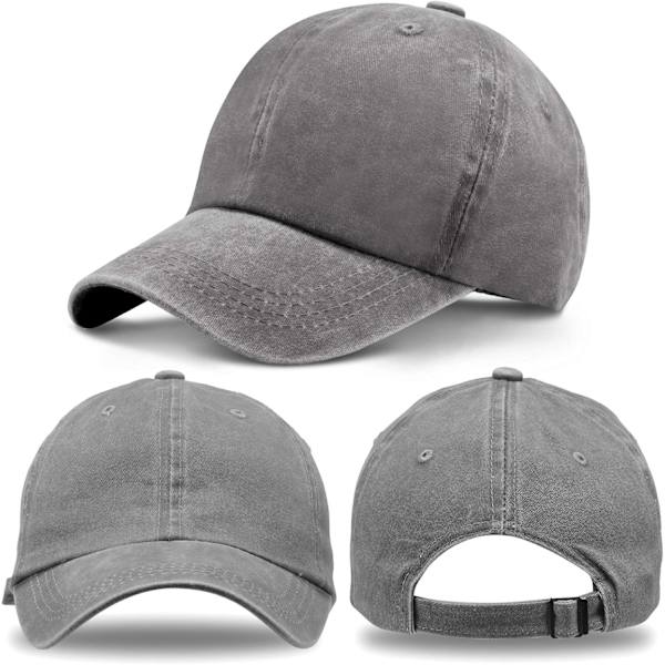 4 st tvättade bomullsbasebollkepsar justerbar keps i twill enfärgad unisex baseboll