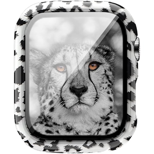 2 kpl Kukka-aiheinen karkaistu lasi näytönsuoja kotelo Apple Watch SE Series 6 5 4 40mm 44mm Ympäriinsä kova PC-puskurikotelo Iskunkestävä Suojaava