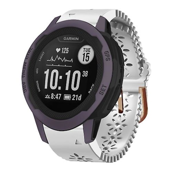 Til Garmin Instinct 2s 20mm Dame Silikonurrem Med Blonder Punch IIB White