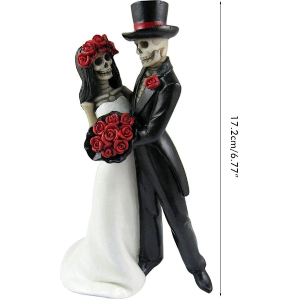 Uhyggelig Skelet Brudgom Bryllupspar Figur, Uhyggelig Skelet Brudgom Figur Harpiks Uhyggelig Bryllupspar Statue