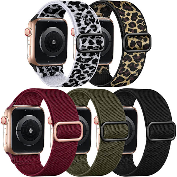 5-pak elastiske solo-remme, der er kompatible med Apple Watch