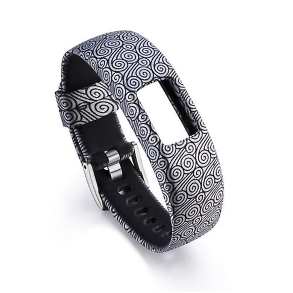 Til Garmin Vivofit 4 Gloss & Color Integreret Silikonurrem KSN Black Clouds