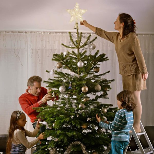 Glitrende juletre Topper Stjerne med lys