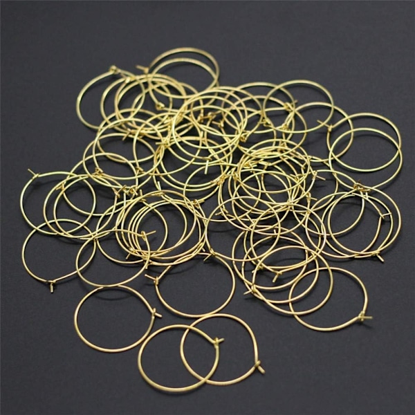 100x Guld Vinglas Charm Ringe - 29mmx25mm, Holdbare og Omkostningseffektive