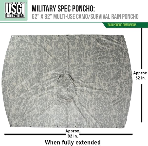Militärstil Poncho Multifunktionell Rip Stop Kamouflage Regnponcho