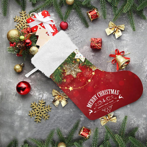 Julklapp, personliga julklappsstrumpor 2-pack Glad Jul Tema 45,7 cm Julstrumpor Hängande Ornament Eldstad för Träddekoration