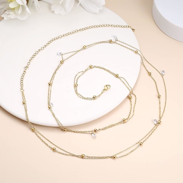 18K guldpläterade midjekedjor Body Chain för kvinnor