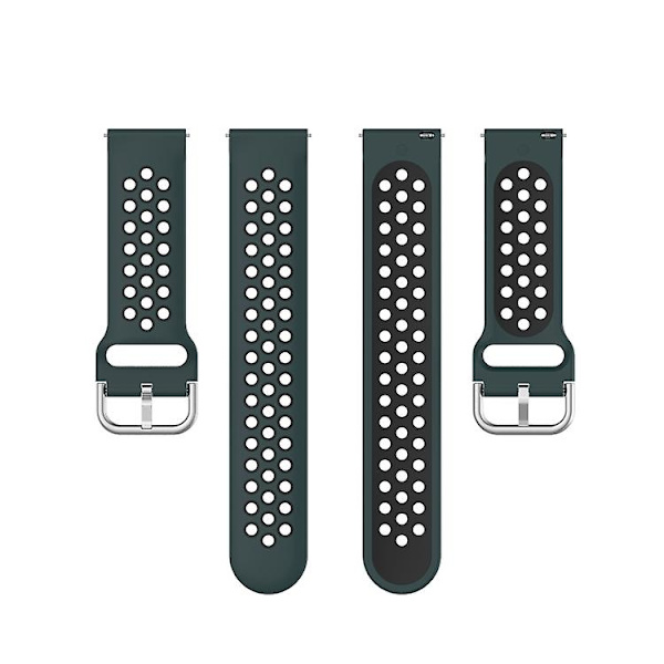 Til Fitbit Versa 2 / Versa Lite / Blaze 23mm Sports To Farver Silikone Udskiftningsrem Urrem PGE Olive Green Black
