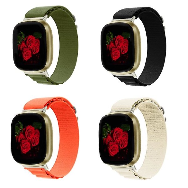 For Fitbit Versa 3 / Sense Universal Loop Nylon Watch Band NRI Green