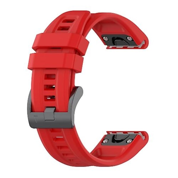 För Garmin Descent Mk2 26mm Silikon Sport Ren Färg Klockarmband CKX Red