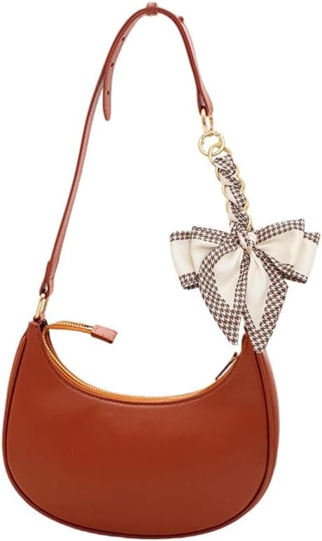 JamY Home Silky Bag Extender Chain Bow Ribbon Purse Strap Extender Replacement, Brun Brun