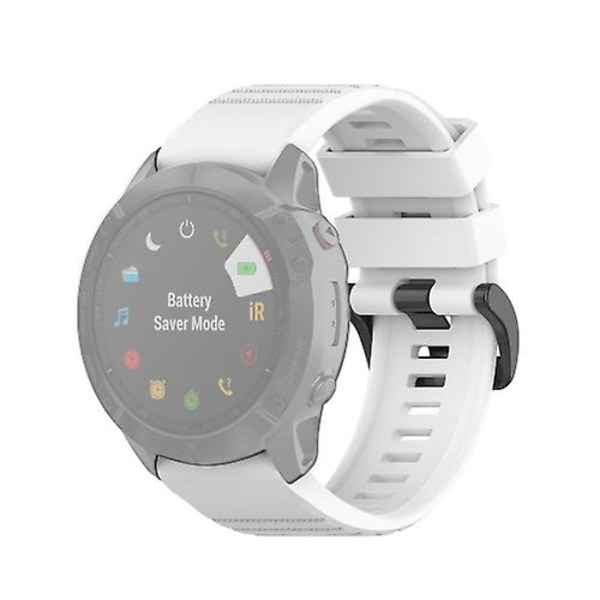 Til Garmin Fenix ​​6x 26mm Quick Release Official Texture Armbåndsurrem med plastikknap DJB White