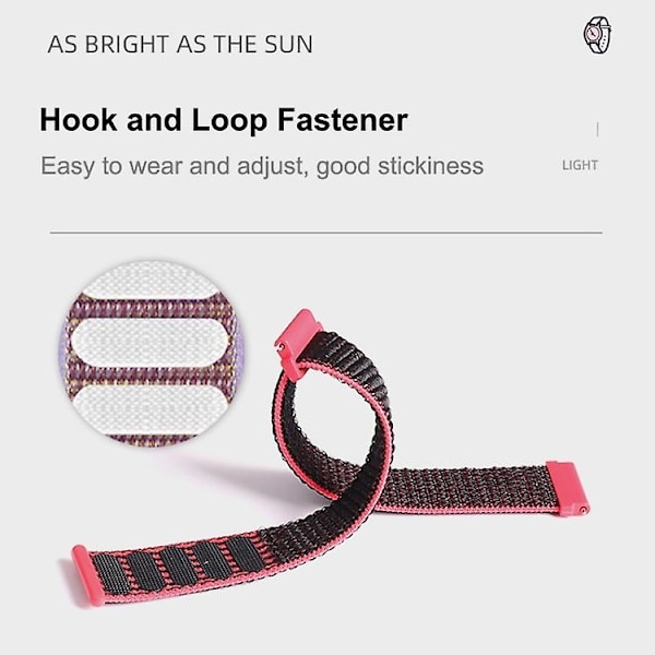 För Garmin Vivoactive 3 Nylon Loop Watch Band WQL Clear Feather