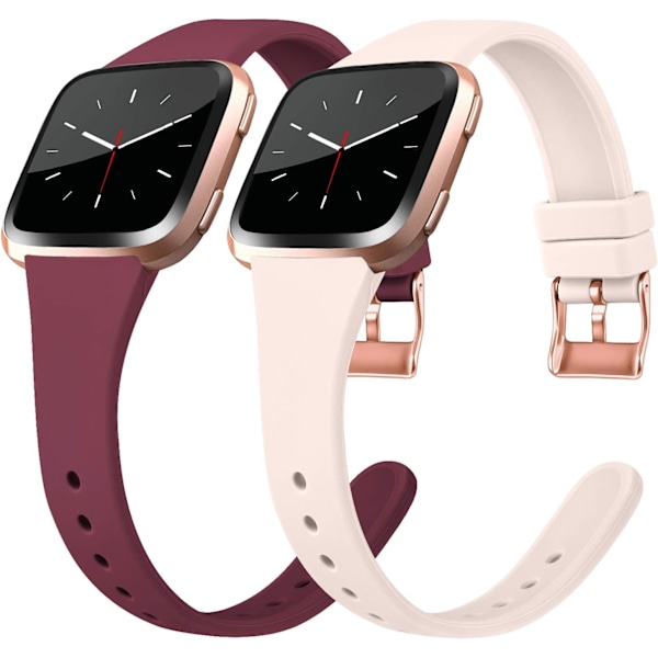 Silikone Rem til Fitbit Versa og Versa 2 - Slank Smal Udskiftningsrem