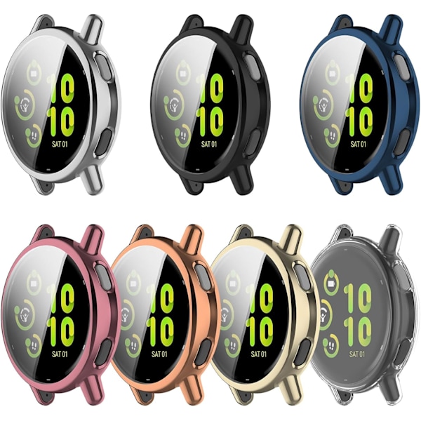 7 kpl kellon näytönsuoja yhteensopiva Garmin Vivoactive 5:n kanssa, pehmeä TPU-kokosuoja musta, kirkas, pinkki, sininen, hopea, ruusukulta