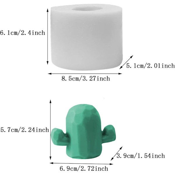 Form, 3D-kaktusformet silikone