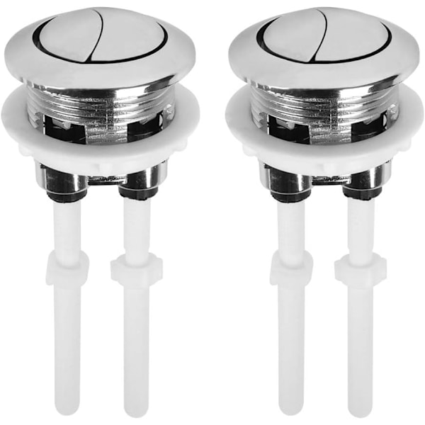 Toalett spolningsknappar - 2-pack krom dubbel spolningsknappar för toaletter