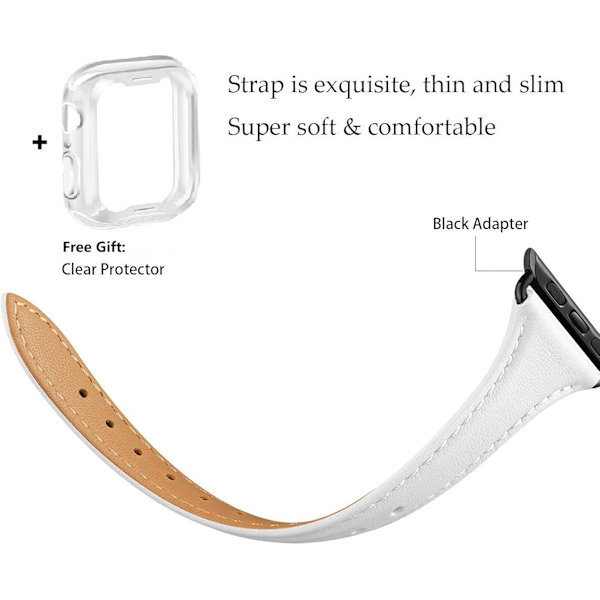 Læderrem Kompatibel med Apple Watch Rem 38mm 40mm