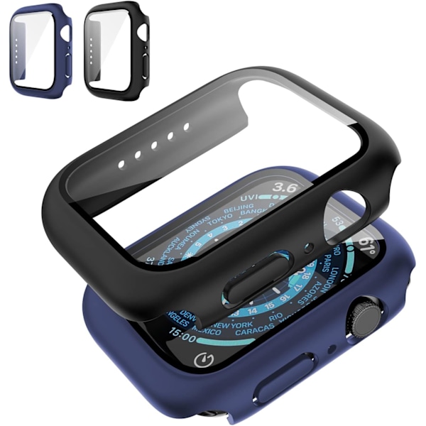 [2-pack] Skal kompatibelt med Apple Watch Series 10 46mm med skärmskydd, Stöttåligt Ultratunt Hårt PC-skal Allomfattande Kant Skyddande Fodral för