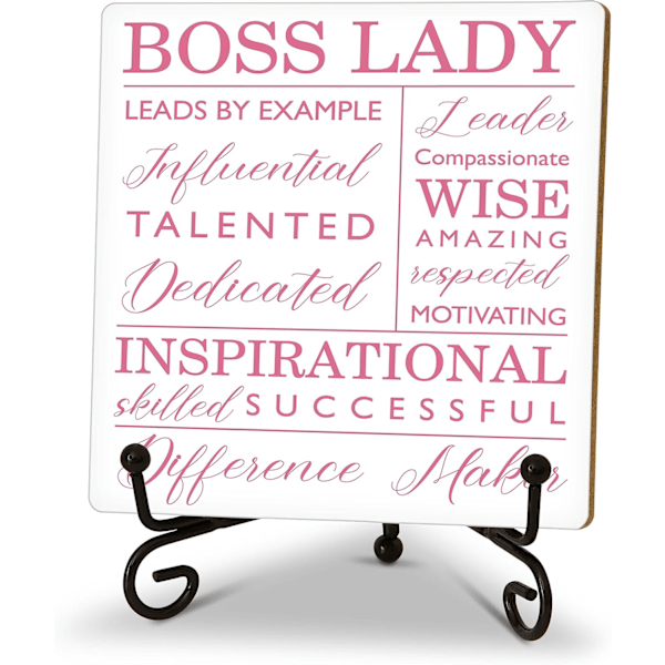 Boss Lady Gifts for Women - Inspirational Quotes Wood Plaque