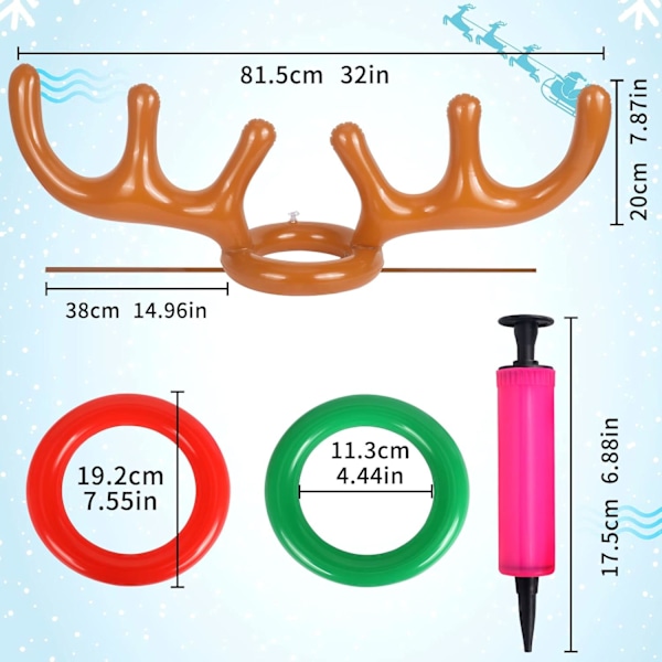 Oppblåsbart reinsdyrgevirkastespill for julefest