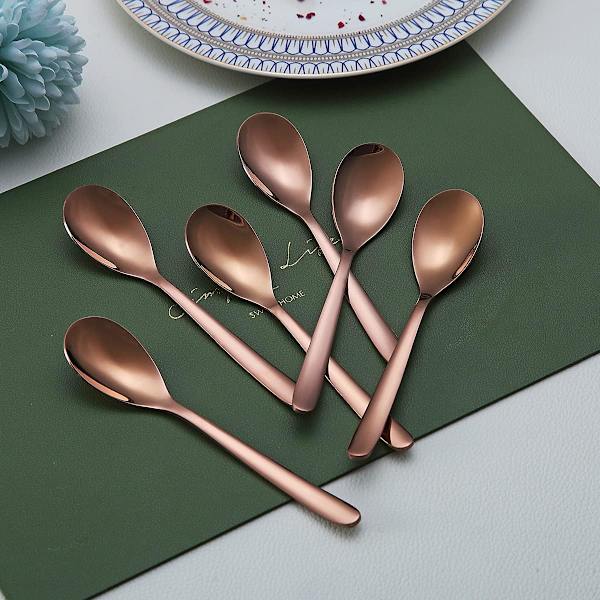 Rose Gold teskedar (6 stk.) - rustfrie kaffeskeer