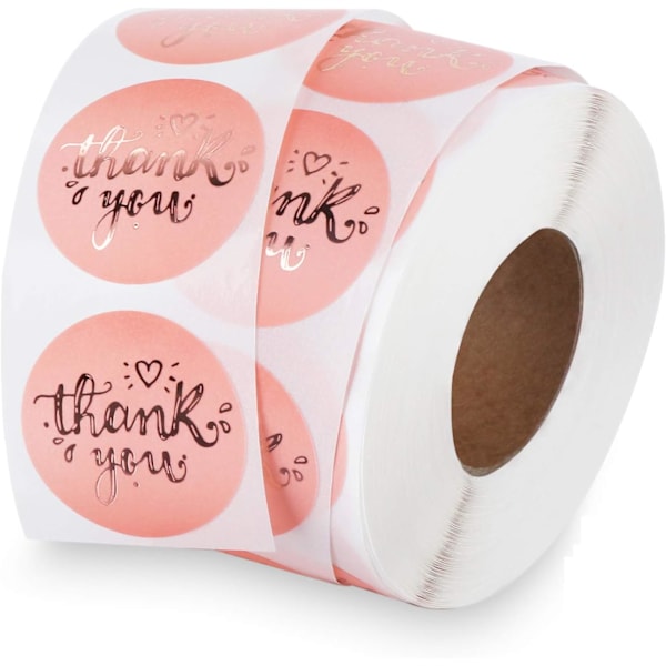 600 Pcs Thank You Stickers Roll 1.2 Inch Round Adhesive Label