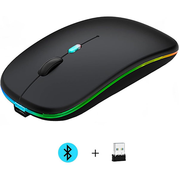 Trådlös Bluetooth LED-mus, slimmad laddningsbar mute