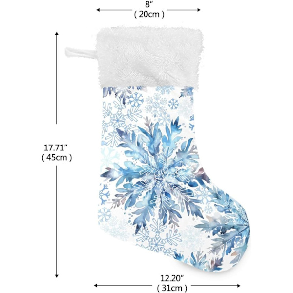 Julklapp, personliga julklappsstrumpor 2-pack Is Snöflinga Jul Blå Julstrumpor Hängande Ornament Kami