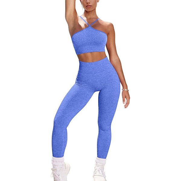 Workout Sets for Women 2 Piece Seamless High Waist Running Leggings Yoga Gym