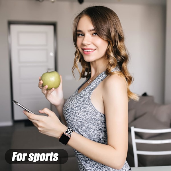 Kompatibel med Leopard Apple Watch Band for kvinner 38mm