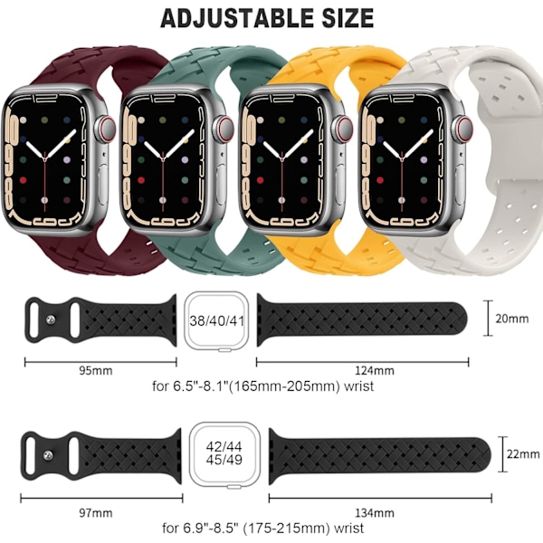 Starlight-bløde silikonebånd, der er kompatible med Apple Watch-rem 49 mm