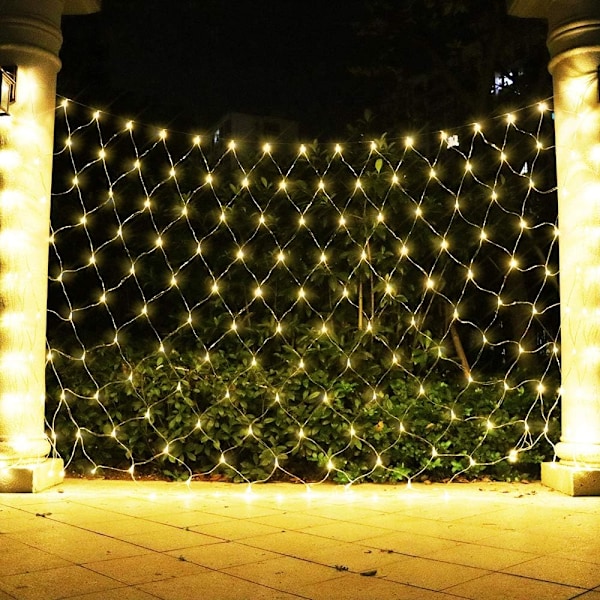 Net Light Mesh Lights, Tree Warp Fairy Lights Outdoor Pulg in Hanging String Light for Christmas, Halloween, Garden, Walkway, Bushes Decor-9.8ft