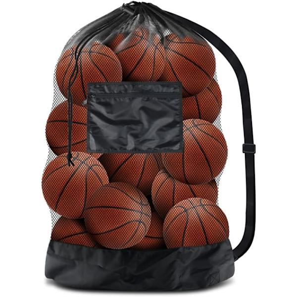 Extra stor nätbollspåse, dragsko fotbollspåse för tränare, använd för basketboll,