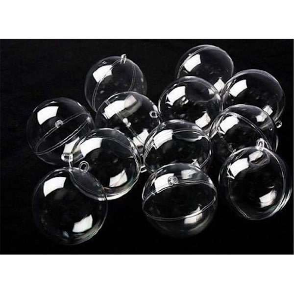Klar plast akryl fyllbar kulornament set (60mm 12st)