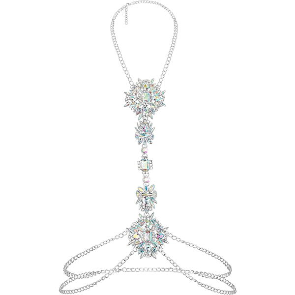 Boho Rhinestone Statement Halskedja Kristall Halsband Kropp