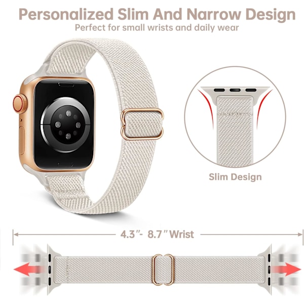 Smalt elastisk rem, der er kompatibel med Apple Watch -rem 40 mm