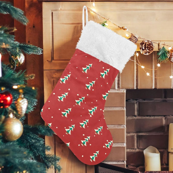 Julklapp, Personliga Julklappsstrumpor 2-pack Söt Grön Julgran Röd 45,7 cm Julstrumpor Hängande Ornament Eldstad för
