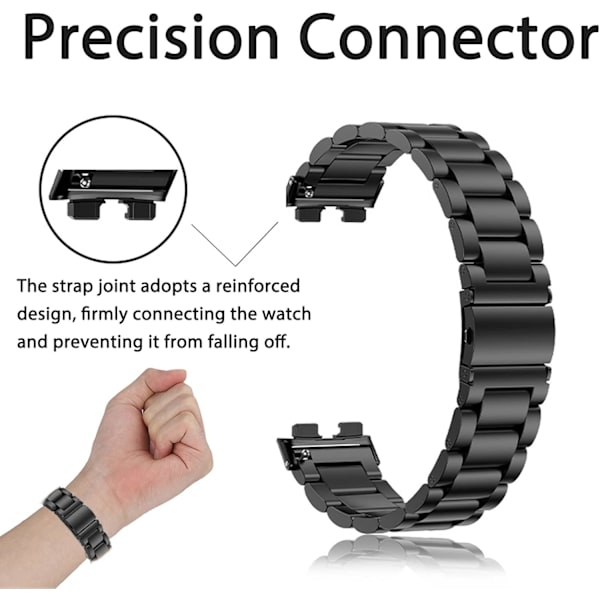 Rostfritt stål armband kompatibelt med Huawei Band 8, Precision